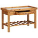 Garden Work Bench with Zinc Top Solid Acacia Wood Alplo