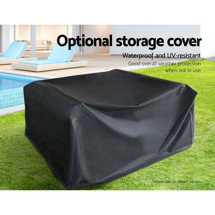 Gardeon 10pc Sofa Set with Storage Cover Outdoor Furniture