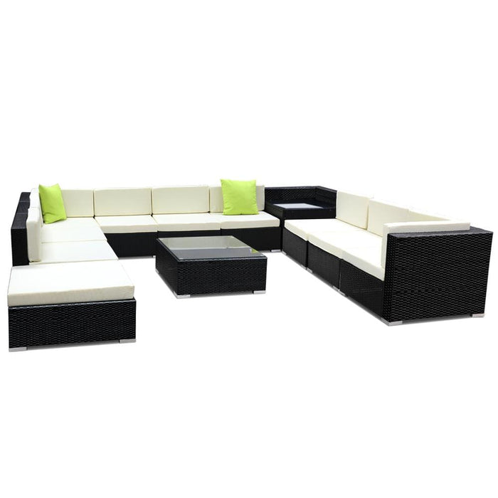 Gardeon 12pc Outdoor Furniture Sofa Set Wicker Garden Patio