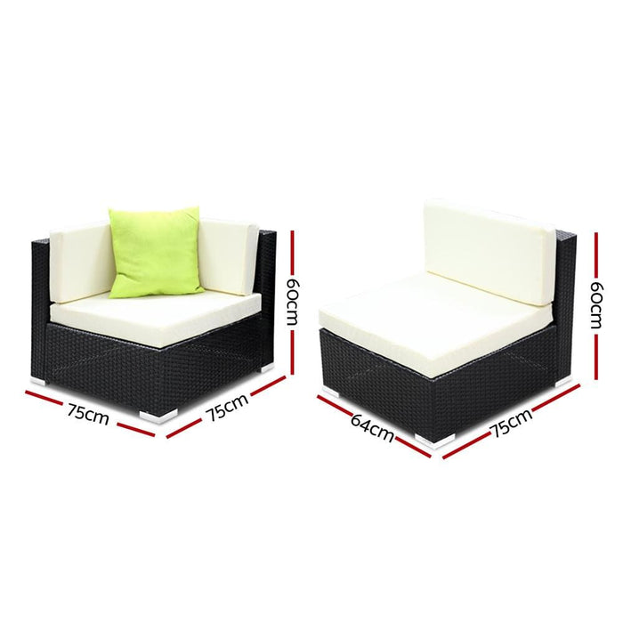 Gardeon 12pc Outdoor Furniture Sofa Set Wicker Garden Patio