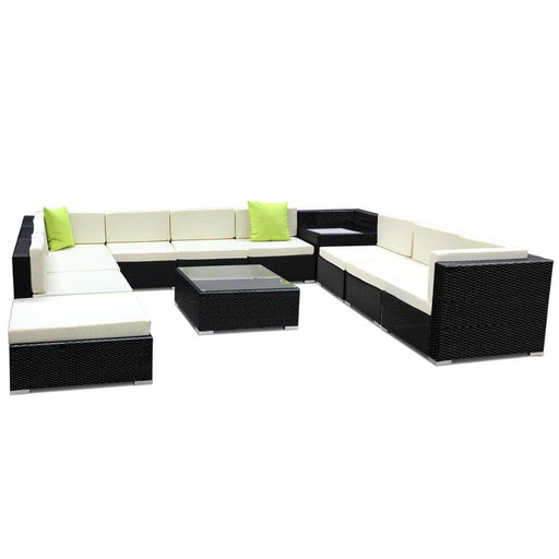 Gardeon 12pc Sofa Set With Storage Cover Outdoor Furniture