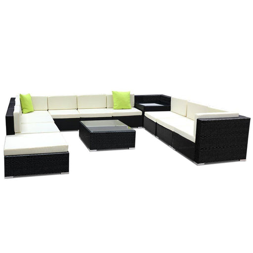 Gardeon 12pc Sofa Set with Storage Cover Outdoor Furniture