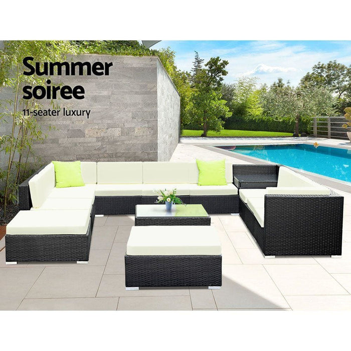 Gardeon 13pc Sofa Set With Storage Cover Outdoor Furniture