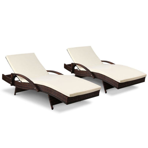 Gardeon Set Of 2 Sun Lounge Outdoor Furniture Day Bed