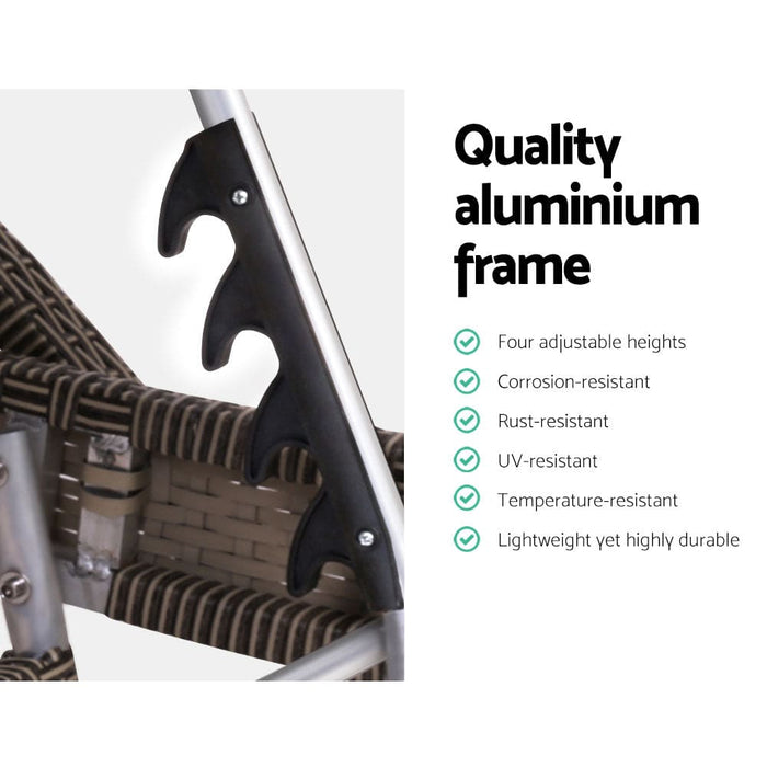 Gardeon Set of 2 Sun Lounge Outdoor Furniture Wicker