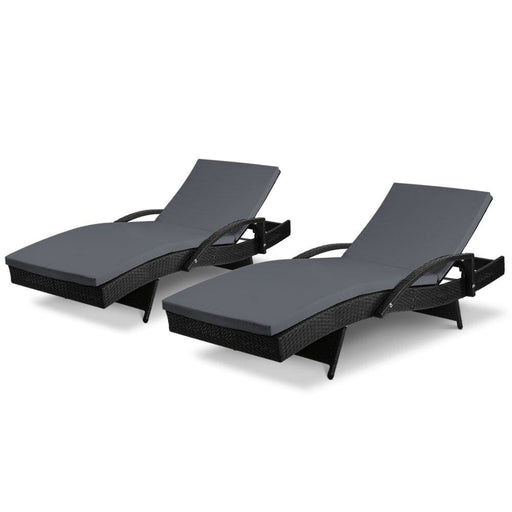 Gardeon Set of 2 Outdoor Sun Lounge Chair with Cushion