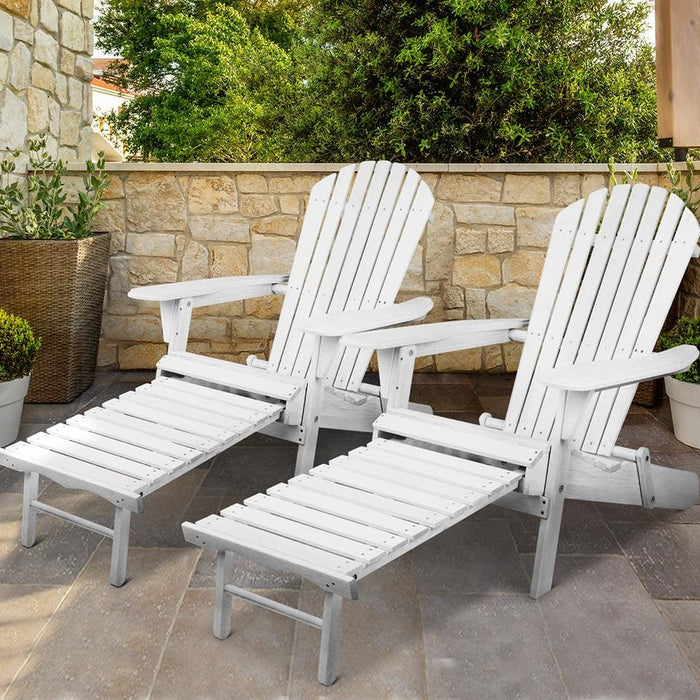 Gardeon Set of 2 Outdoor Sun Lounge Chairs Patio Furniture