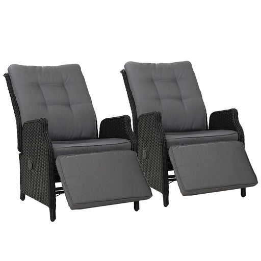 Gardeon Set of 2 Recliner Chairs Sun Lounge Outdoor