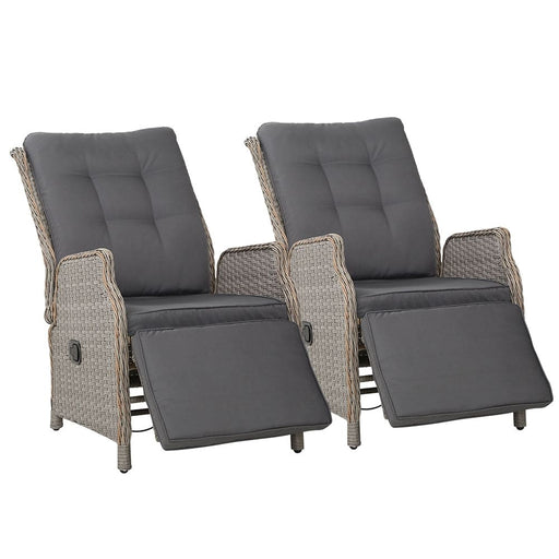Gardeon Set of 2 Recliner Chairs Sun Lounge Outdoor