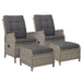 Gardeon Set of 2 Recliner Chairs Sun Lounge Outdoor Patio