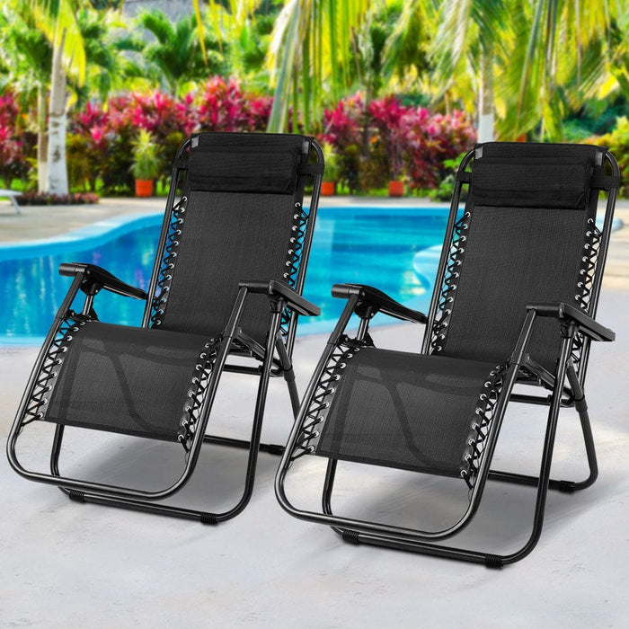 Gardeon Set of 2 Zero Gravity Chairs Reclining Outdoor