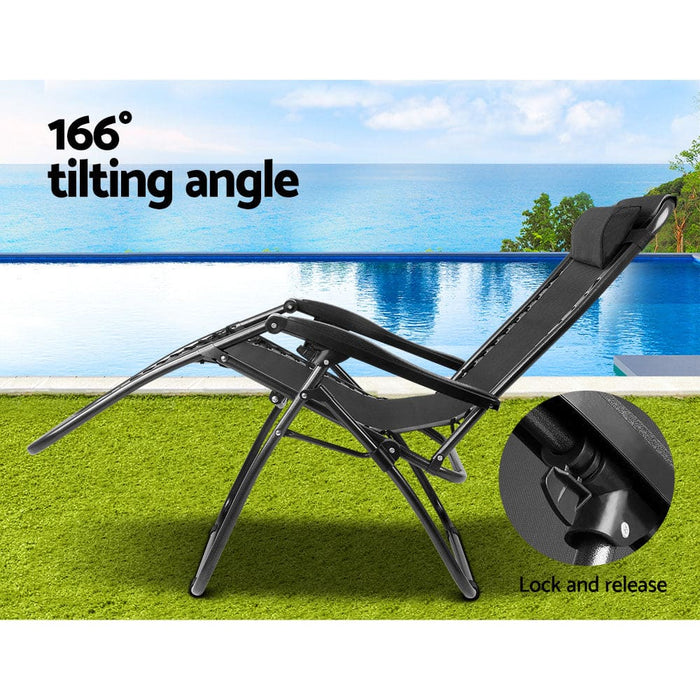 Gardeon Set of 2 Zero Gravity Chairs Reclining Outdoor