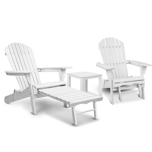 Gardeon 3 Piece Outdoor Adirondack Lounge Beach Chair Set