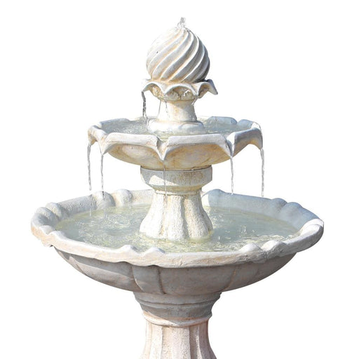Gardeon 3 Tier Solar Powered Water Fountain - Ivory _ Gs