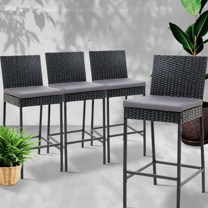 Gardeon Set Of 4 Outdoor Bar Stools Dining Chairs Wicker