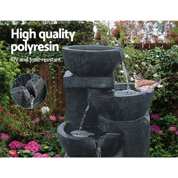 Gardeon 4 Tier Solar Powered Water Fountain with Light