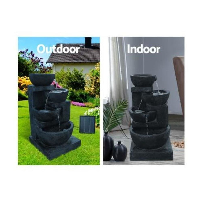 Gardeon 4 Tier Solar Powered Water Fountain with Light