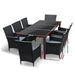 Gardeon 9 Piece Outdoor Dining Set - Black