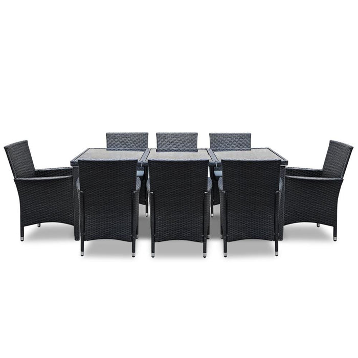 Gardeon 9 Piece Outdoor Dining Set - Black