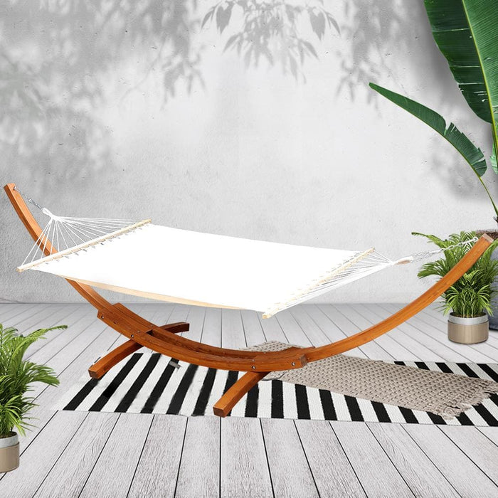 Gardeon Double Hammock With Wooden Stand