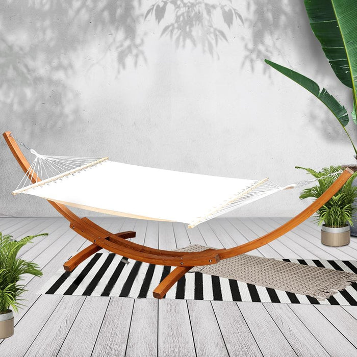 Gardeon Double Hammock with Wooden Stand