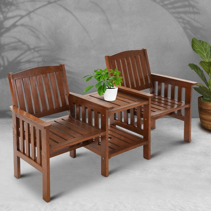 Gardeon Garden Bench Chair Table Loveseat Wooden Outdoor