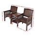 Gardeon Garden Bench Chair Table Loveseat Wooden Outdoor