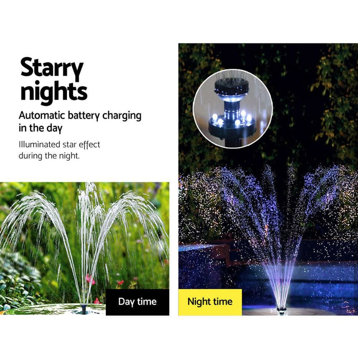 Gardeon 30w Led Lights Solar Fountain with Battery Outdoor