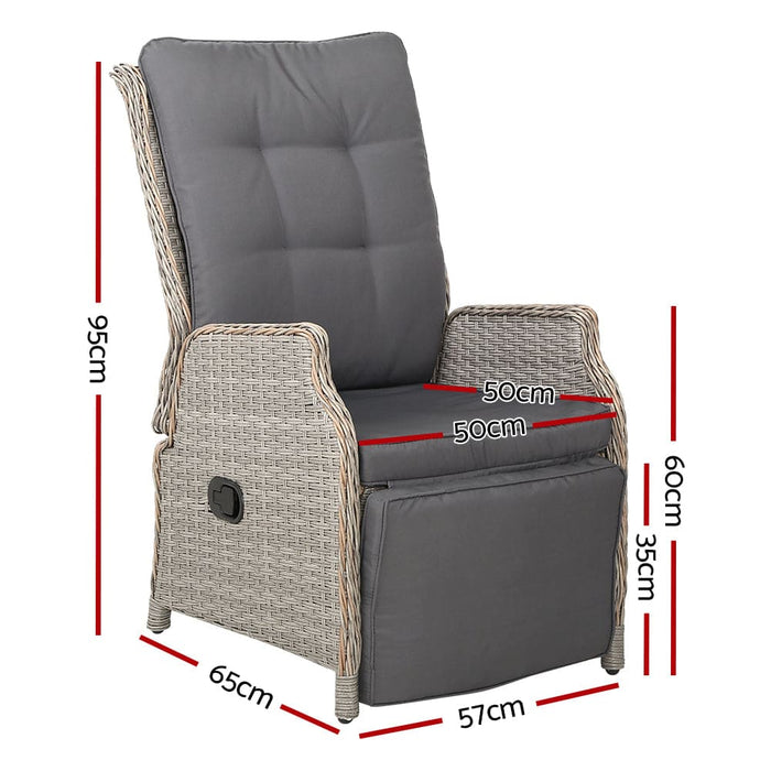 Gardeon Sun Lounge Setting Recliner Chair Outdoor Furniture