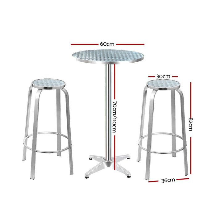 Gardeon Outdoor Bistro Set Bar Table Stools Adjustable