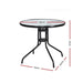 Gardeon Outdoor Dining Table Bar Setting Steel Glass 70cm