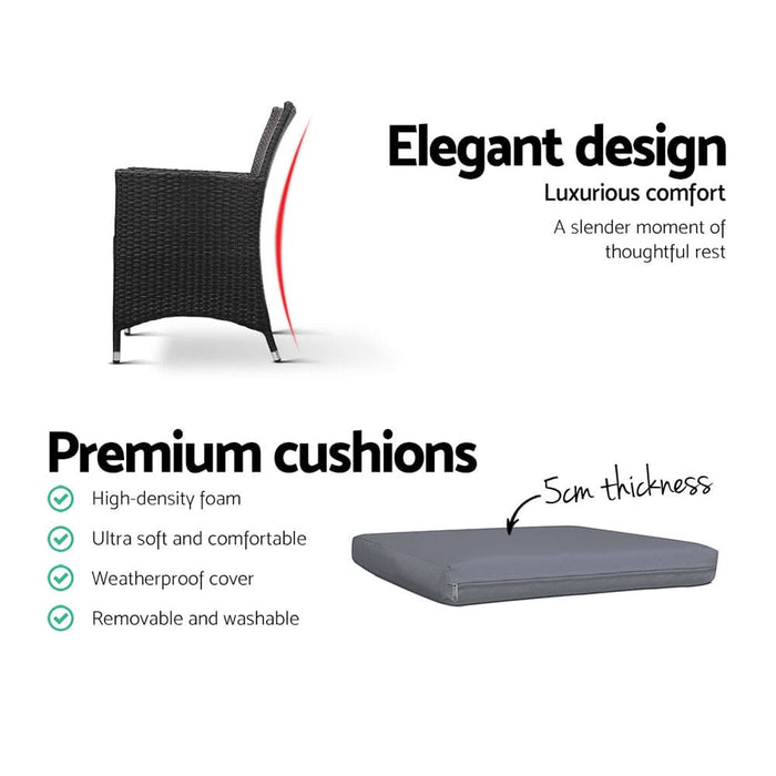 Gardeon Outdoor Furniture Dining Chair Table Bistro Set