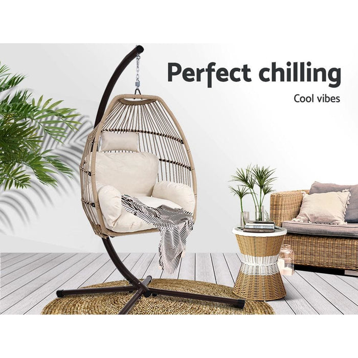 Gardeon Outdoor Furniture Egg Hanging Swing Chair Stand