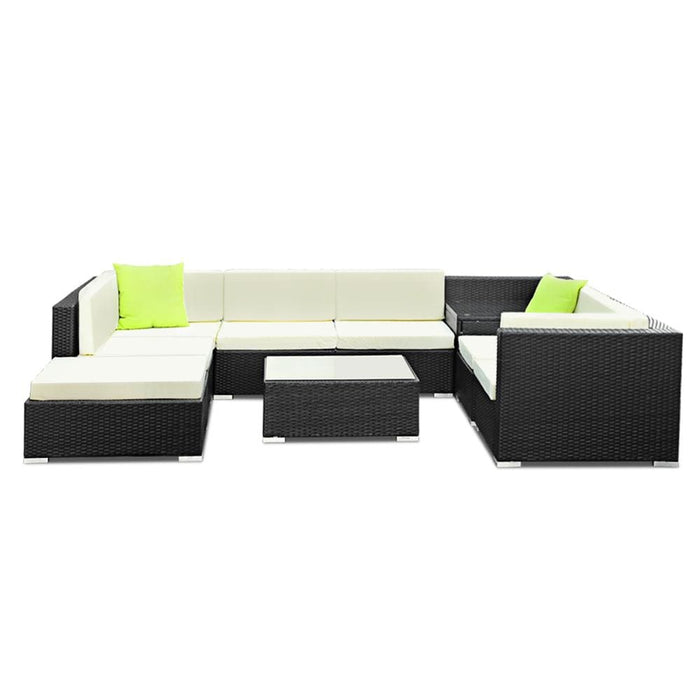 Gardeon 9pc Outdoor Furniture Sofa Set Wicker Garden Patio