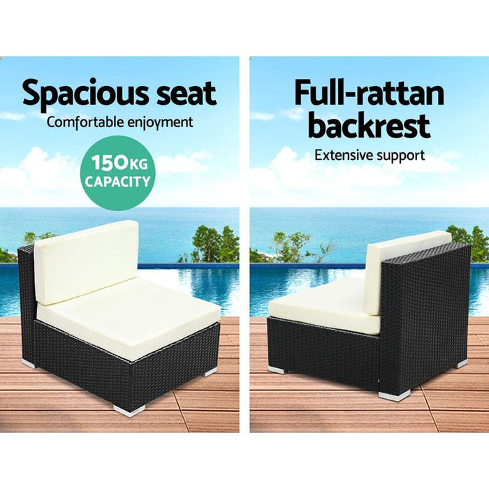 3pc Gardeon Outdoor Furniture Sofa Set Wicker Rattan Garden