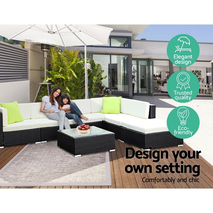 3pc Gardeon Outdoor Furniture Sofa Set Wicker Rattan Garden