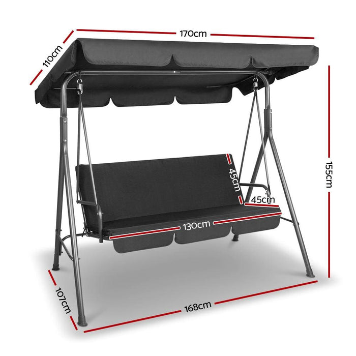 Gardeon Outdoor Furniture Swing Chair Hammock 3 Seater