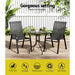 Gardeon Outdoor Furniture 3pc Table and Chairs Stackable