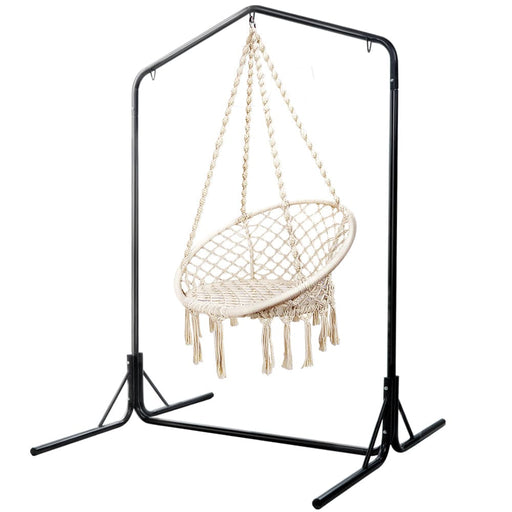 Gardeon Outdoor Hammock Chair With Stand Cotton Swing Relax