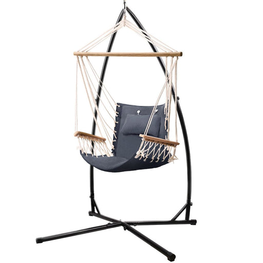 Gardeon Outdoor Hammock Chair With Steel Stand Hanging