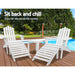 Gardeon Outdoor Sun Lounge Beach Chairs Table Setting