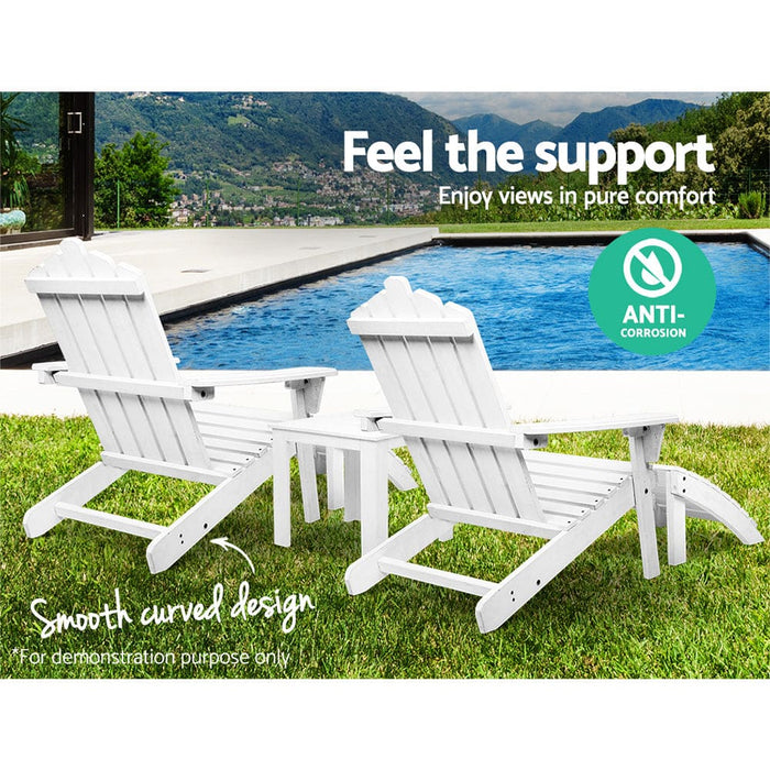 Gardeon Outdoor Sun Lounge Beach Chairs Table Setting