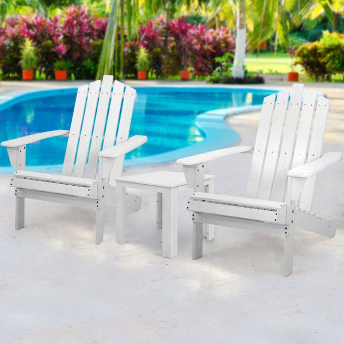 Gardeon Outdoor Sun Lounge Beach Chairs Table Setting