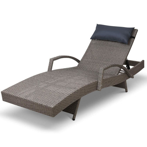 Gardeon Outdoor Sun Lounge Furniture Day Bed Wicker Pillow