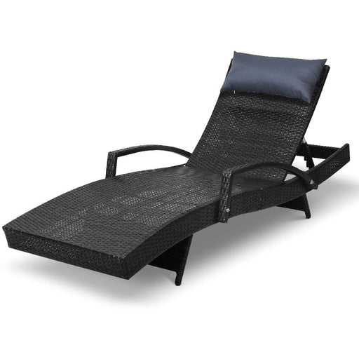 Gardeon Outdoor Sun Lounge Furniture Day Bed Wicker Pillow