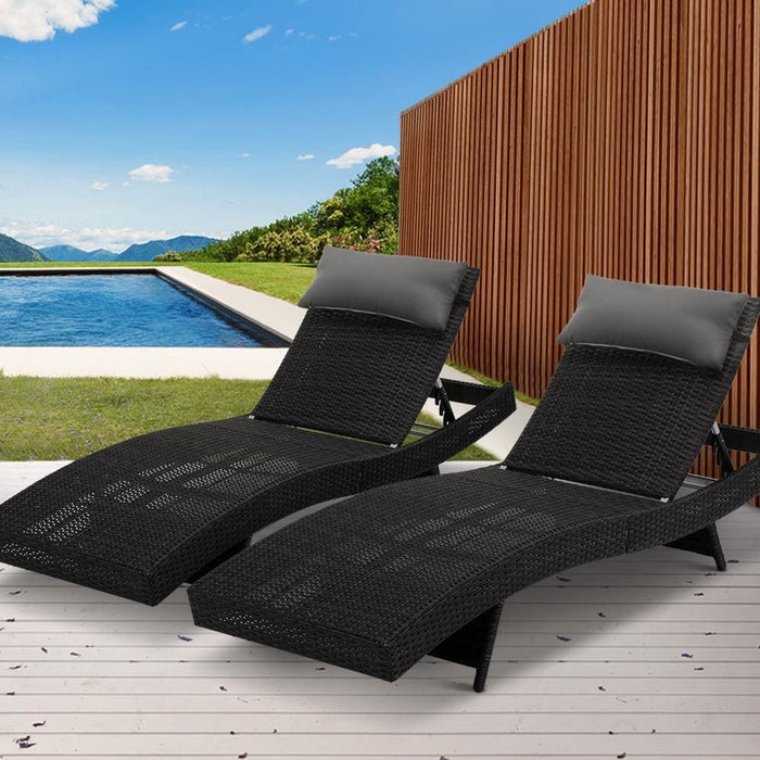 Gardeon Outdoor Sun Lounge Setting Wicker Lounger Day Bed