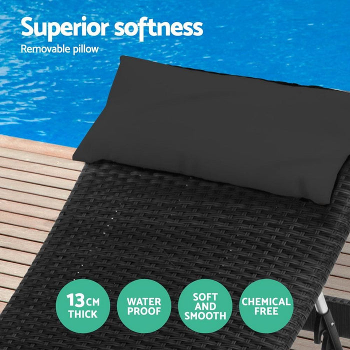Gardeon Outdoor Sun Lounge Setting Wicker Lounger Day Bed
