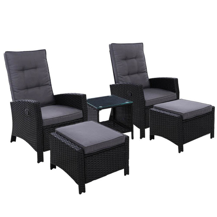 Gardeon Outdoor Patio Furniture Recliner Chairs Table