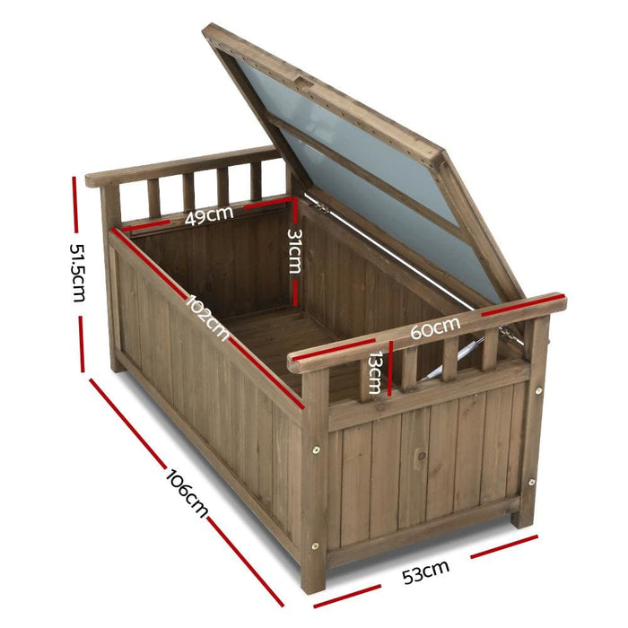 Gardeon Outdoor Storage Box Wooden Garden Bench Chest Toy