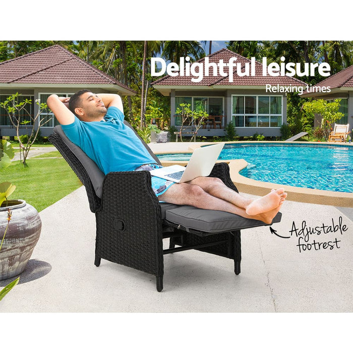 Gardeon Recliner Chair Sun Lounge Setting Outdoor Furniture